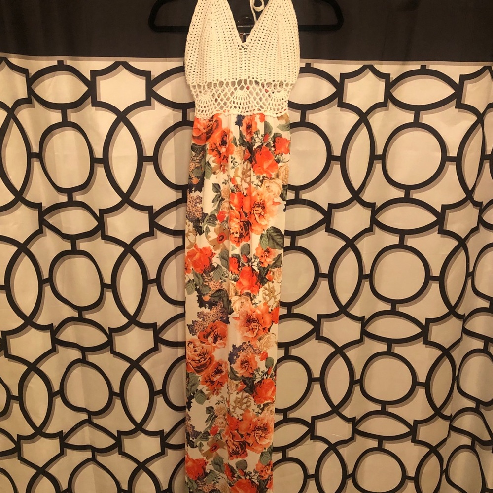 Knitted Top Floral Bottom Maxi